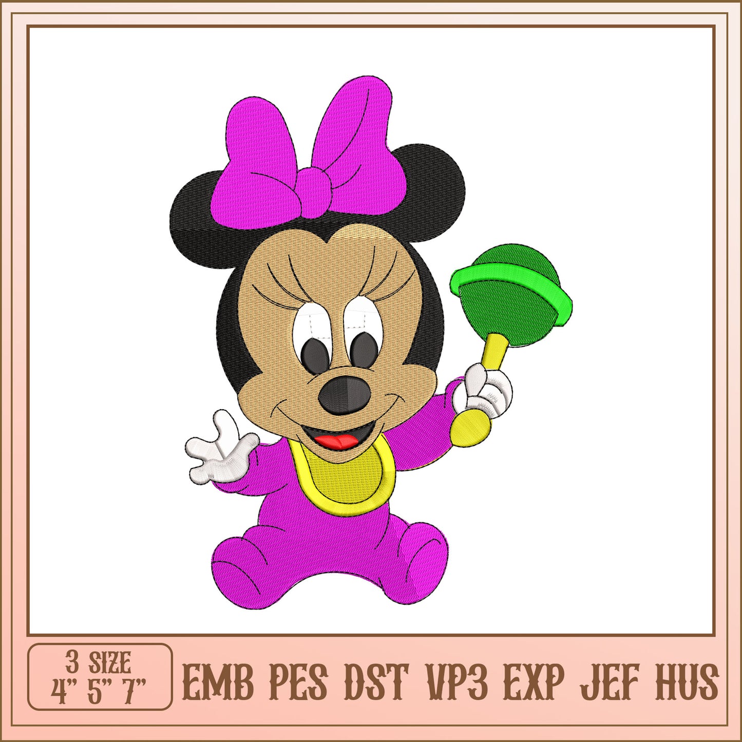Baby Minnie Mouse Embroidery Design