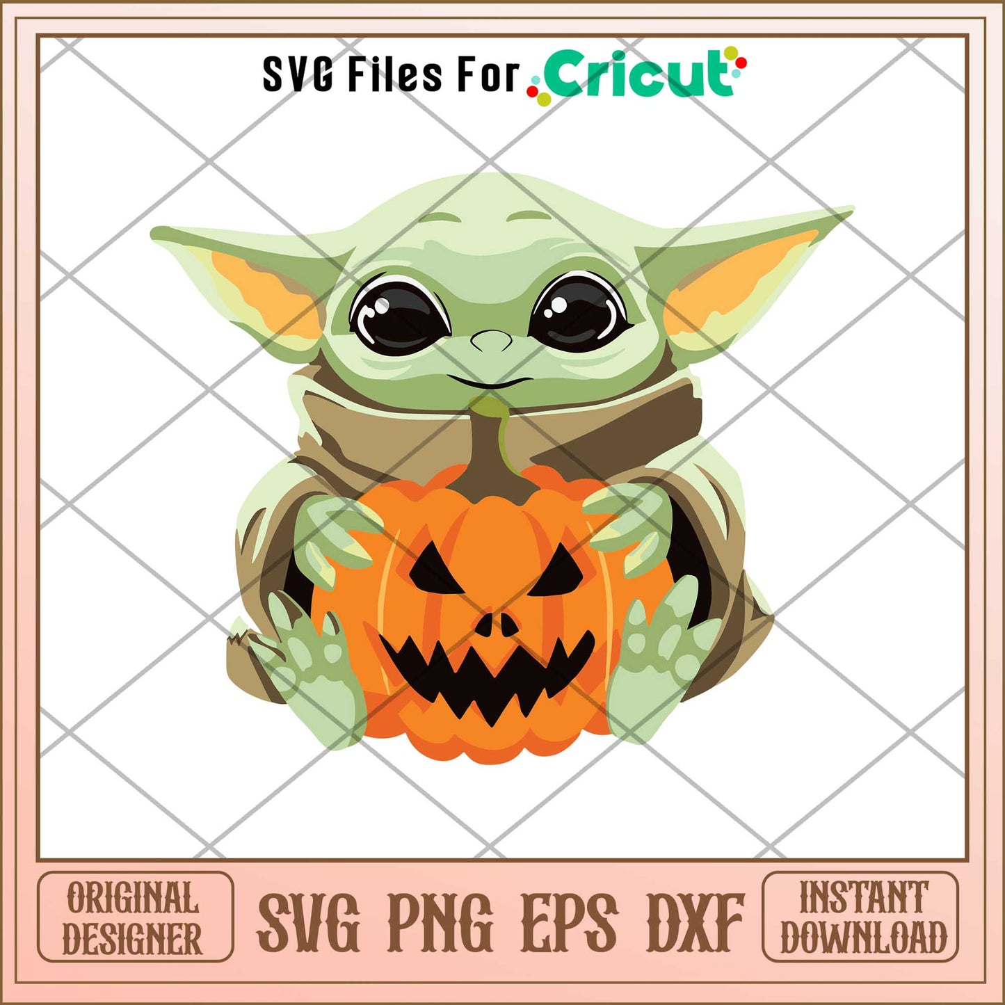 Baby Yoda Pumpkin Embroidery Design svg, The Mandalorian svg, digital download