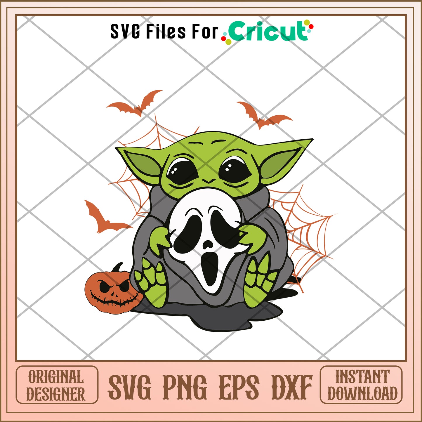 Baby yoda x ghost halloween svg