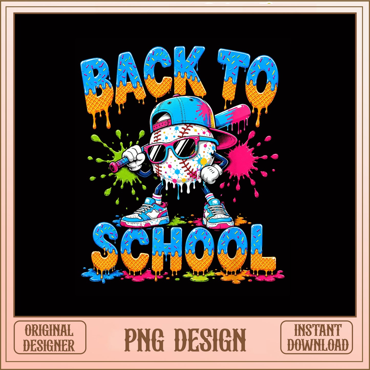 Back To School Baseball PNG, Funny Baseball Boy PNG, Kids PNG