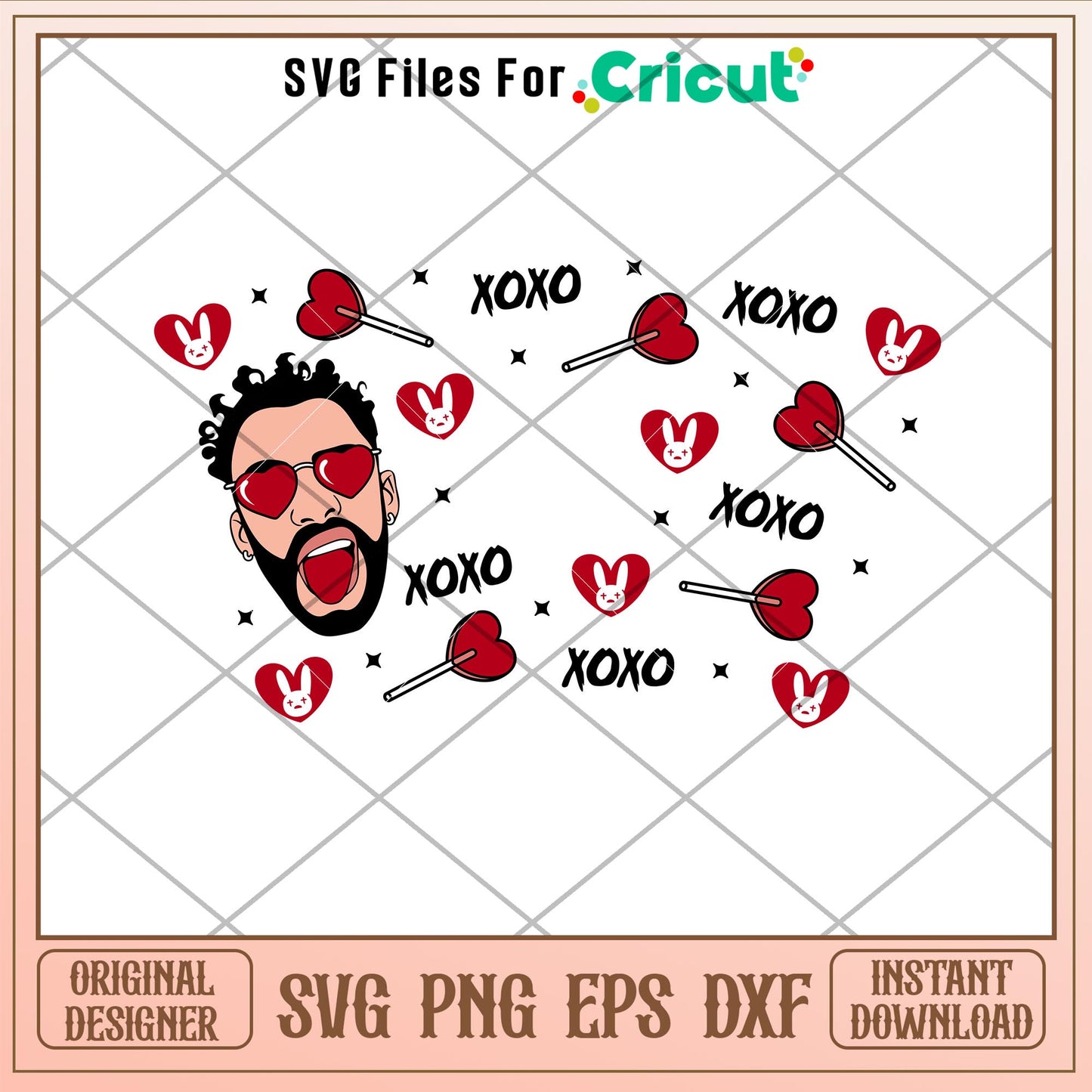 Bad Bunny Valentine Full Wrap,Bad Bunny Valentine Full Wrap Svg