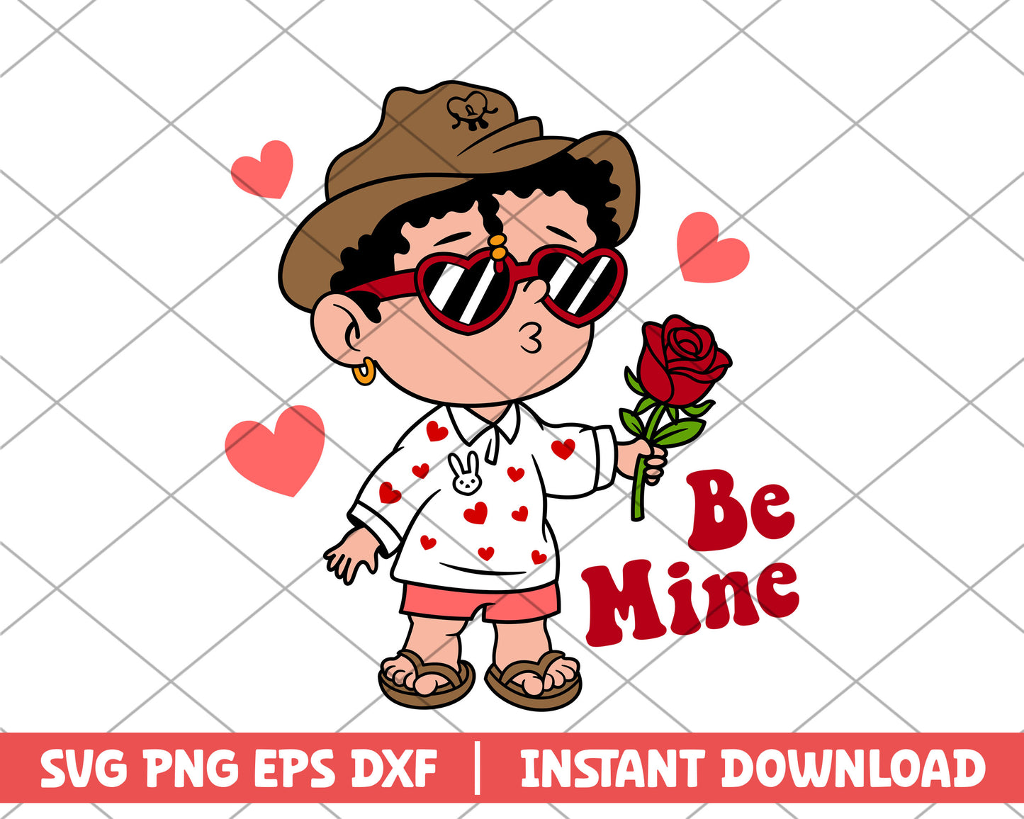 Bad Bunny Valentine svg