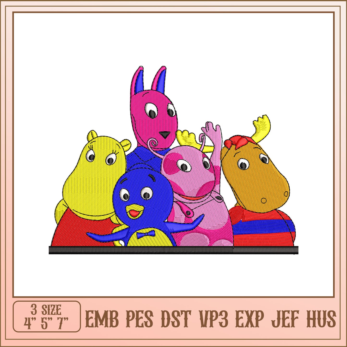 Baggy Bear Embroidery Design 3 Sizes