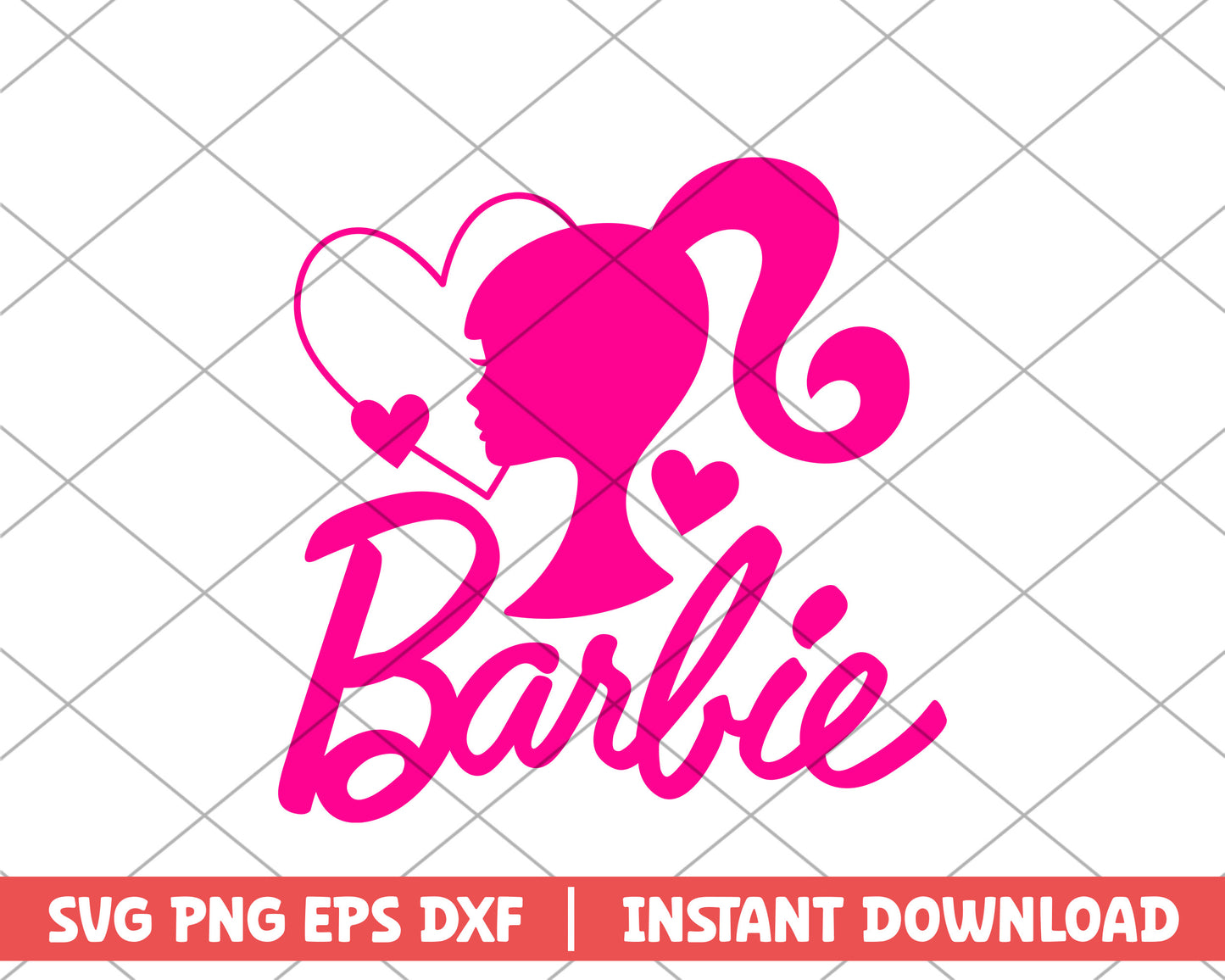 Barbie heart shape barbie barbie svg