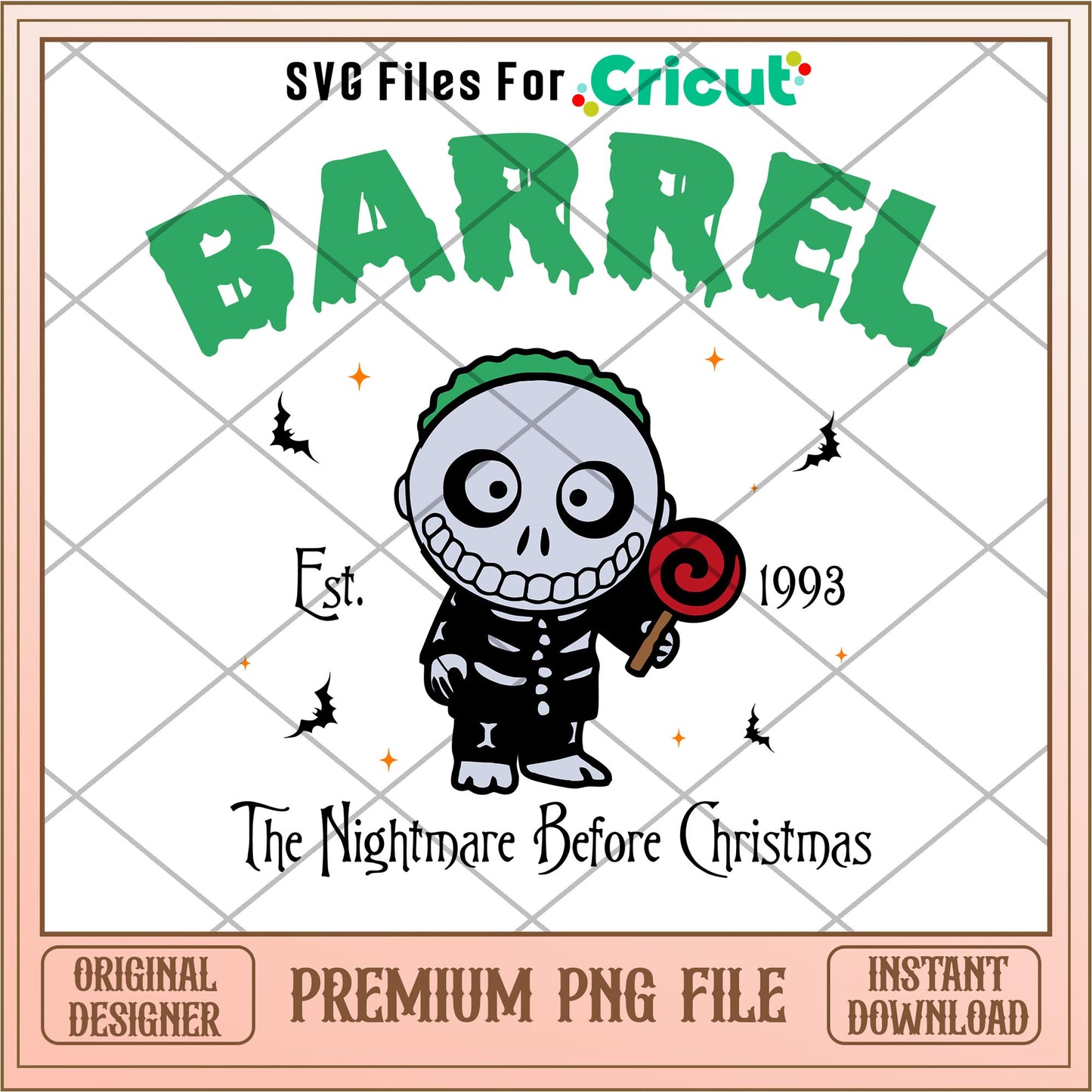 Barrel est 1993 The Nightmare Before Christmas png, Nightmare before christmas png, digital download