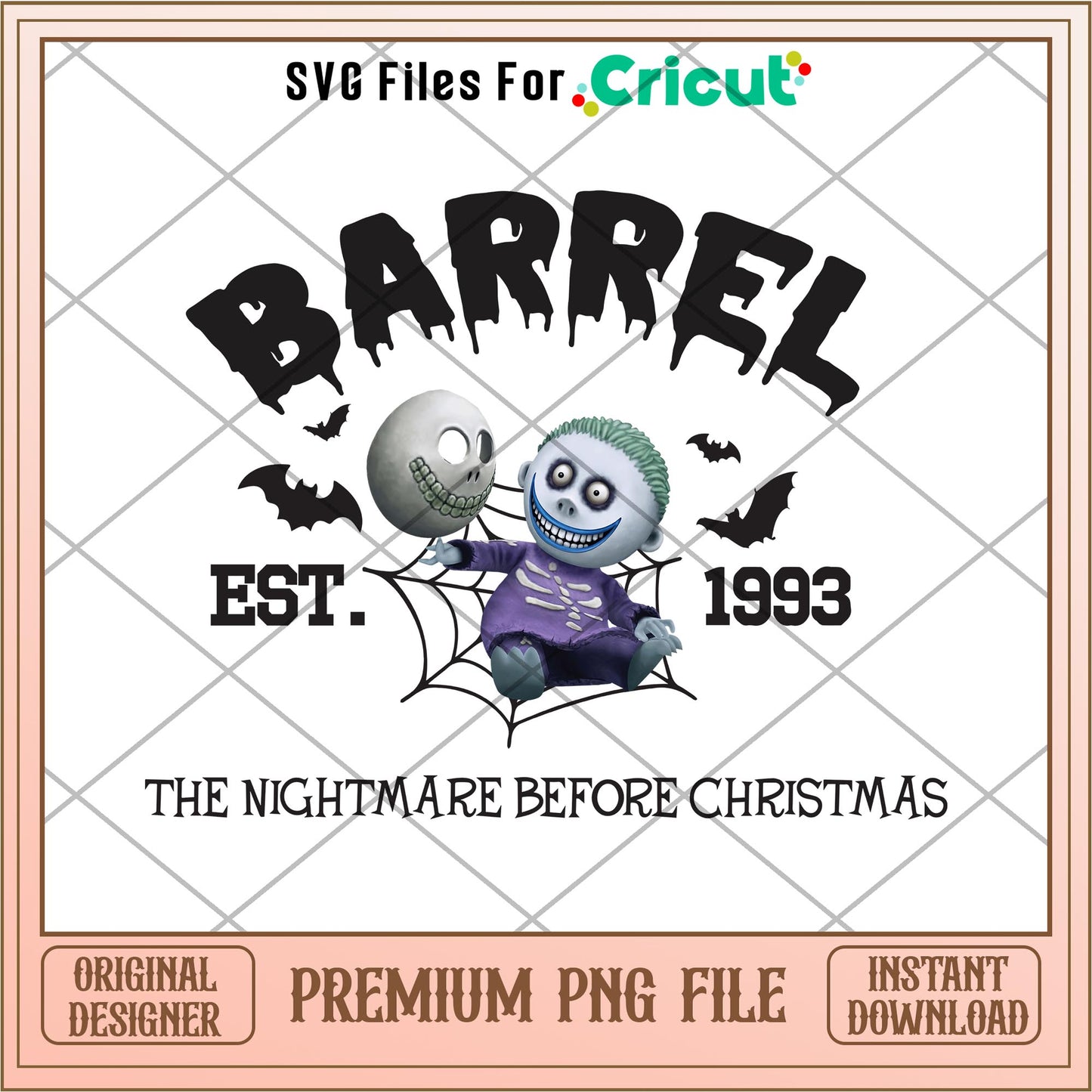 Barrel est 1993 The Nightmare Before Christmas png, Nightmare before christmas png,digital download.png