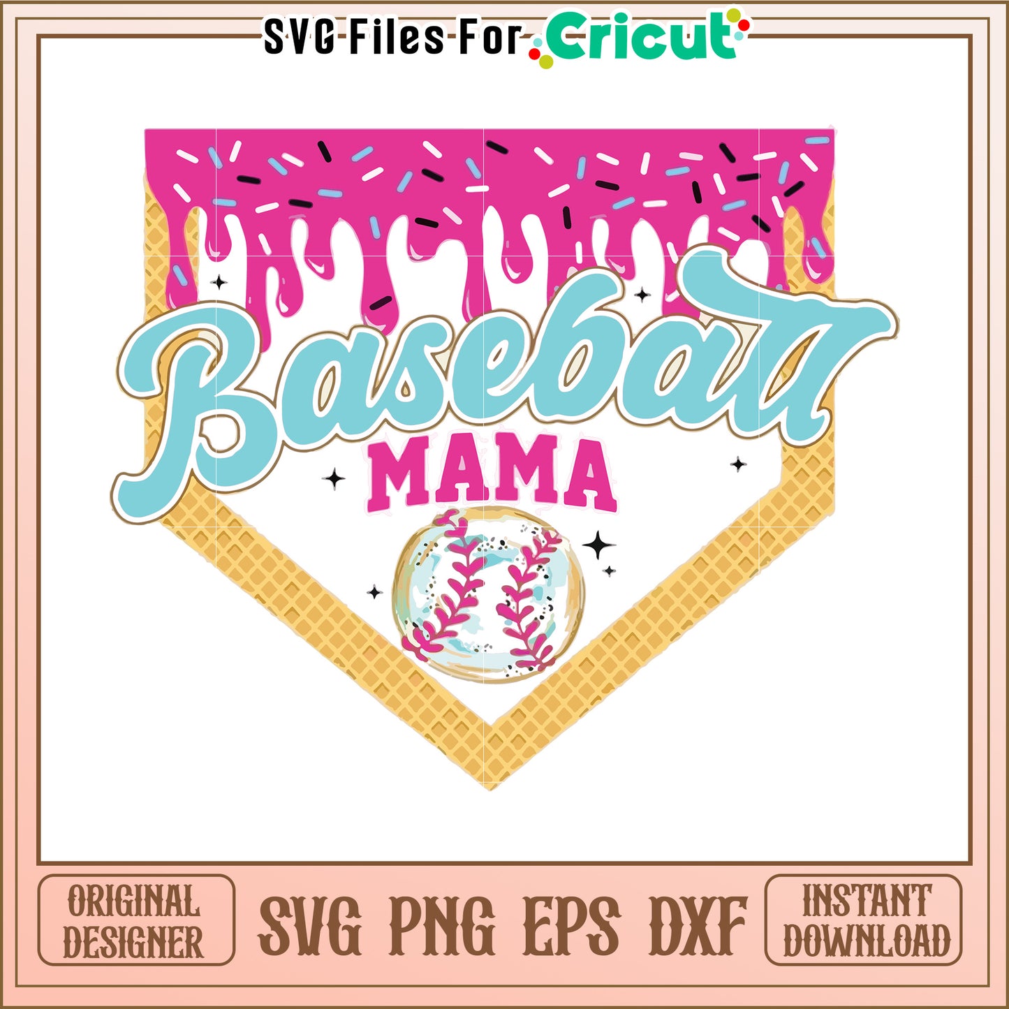 Baseball Mama design, perfect for sports and family lovers
