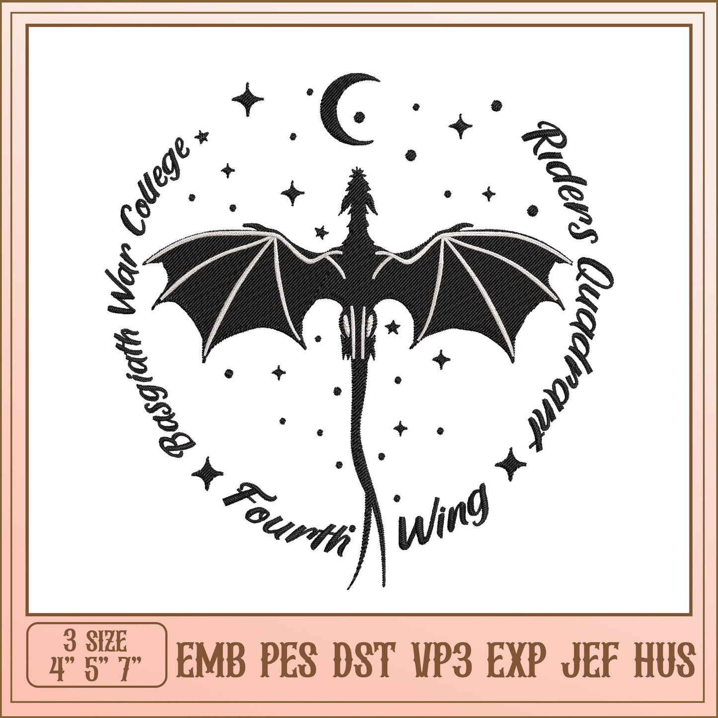 Basgiath War College Dragon Embroidery Design for Creators