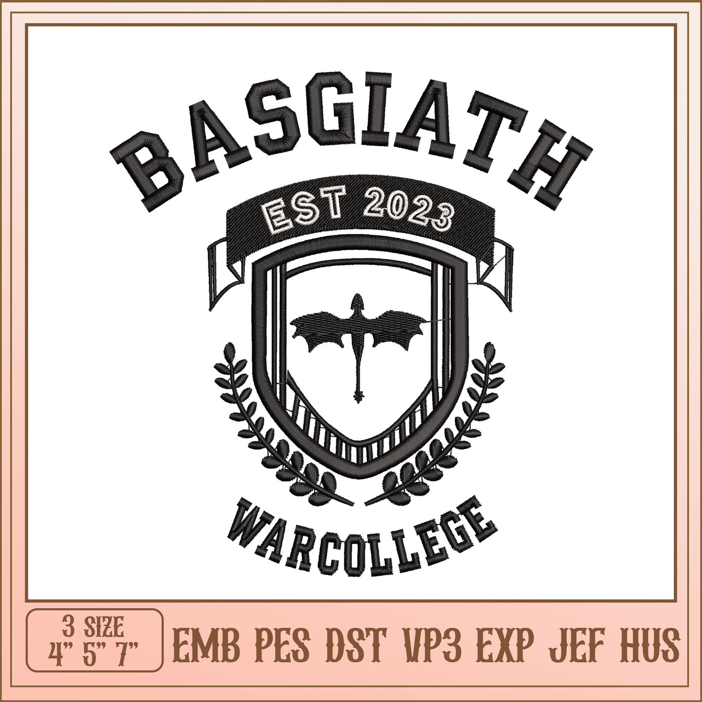 Basgiath Warcollege Embroidery Design for Custom Projects