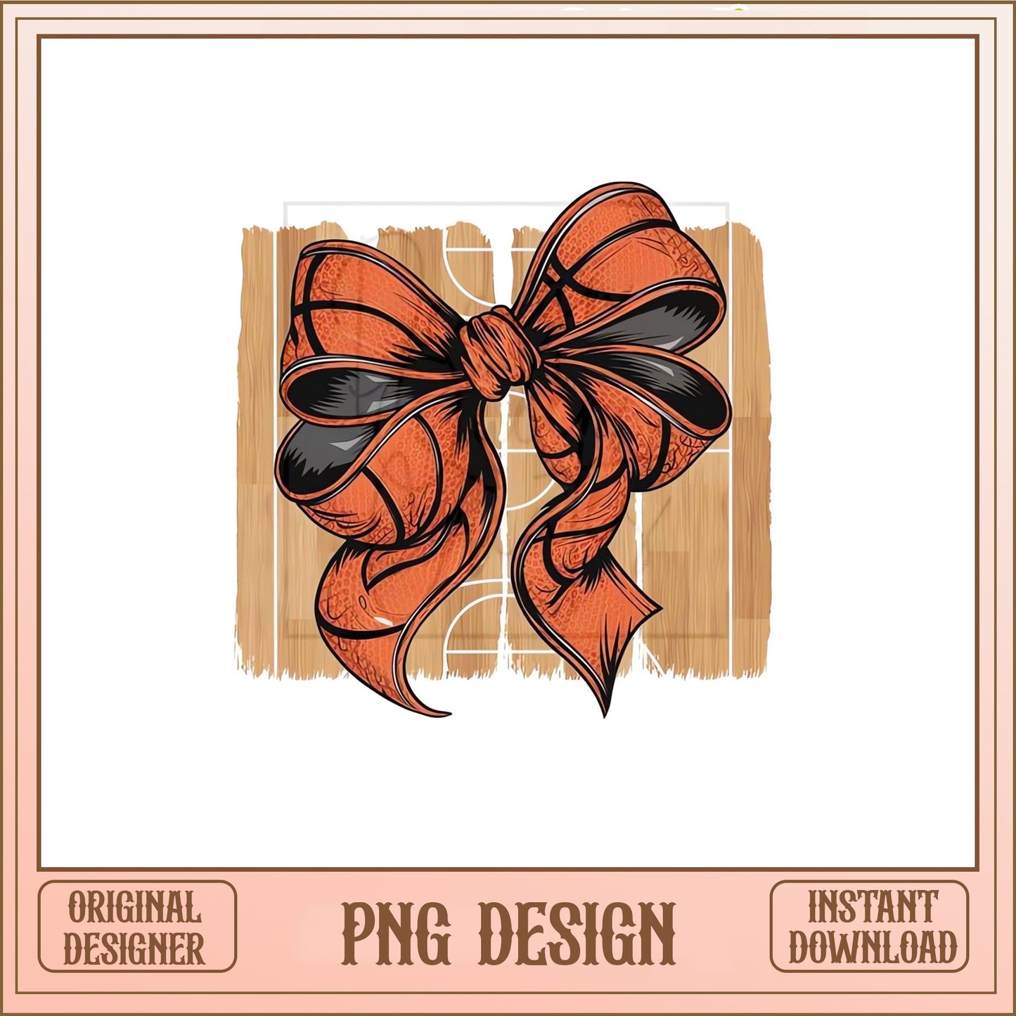 Basketball Bow Coquette PNG, Girls Basketball Sublimation PNG, Sports Bow PNG