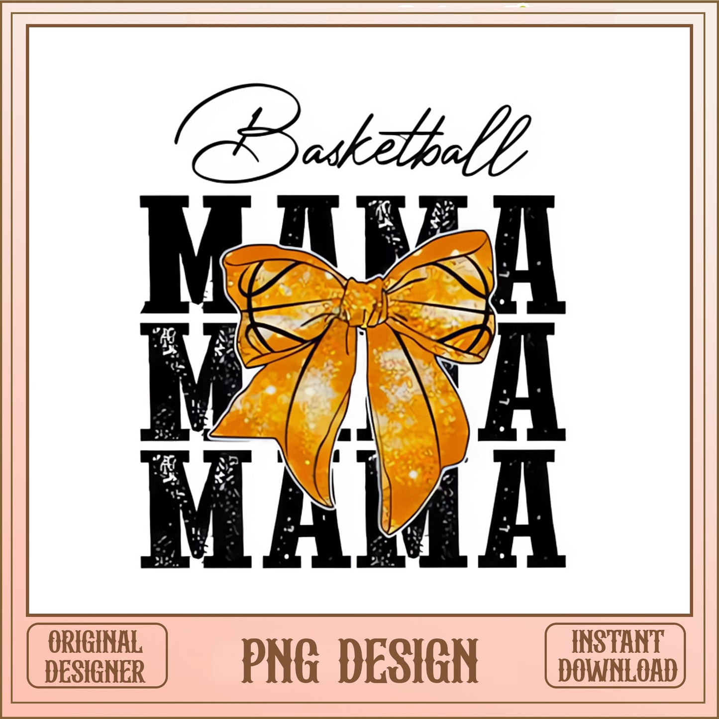 Basketball Mama PNG, Coquette Bow Basketball Mom PNG, Sports PNG