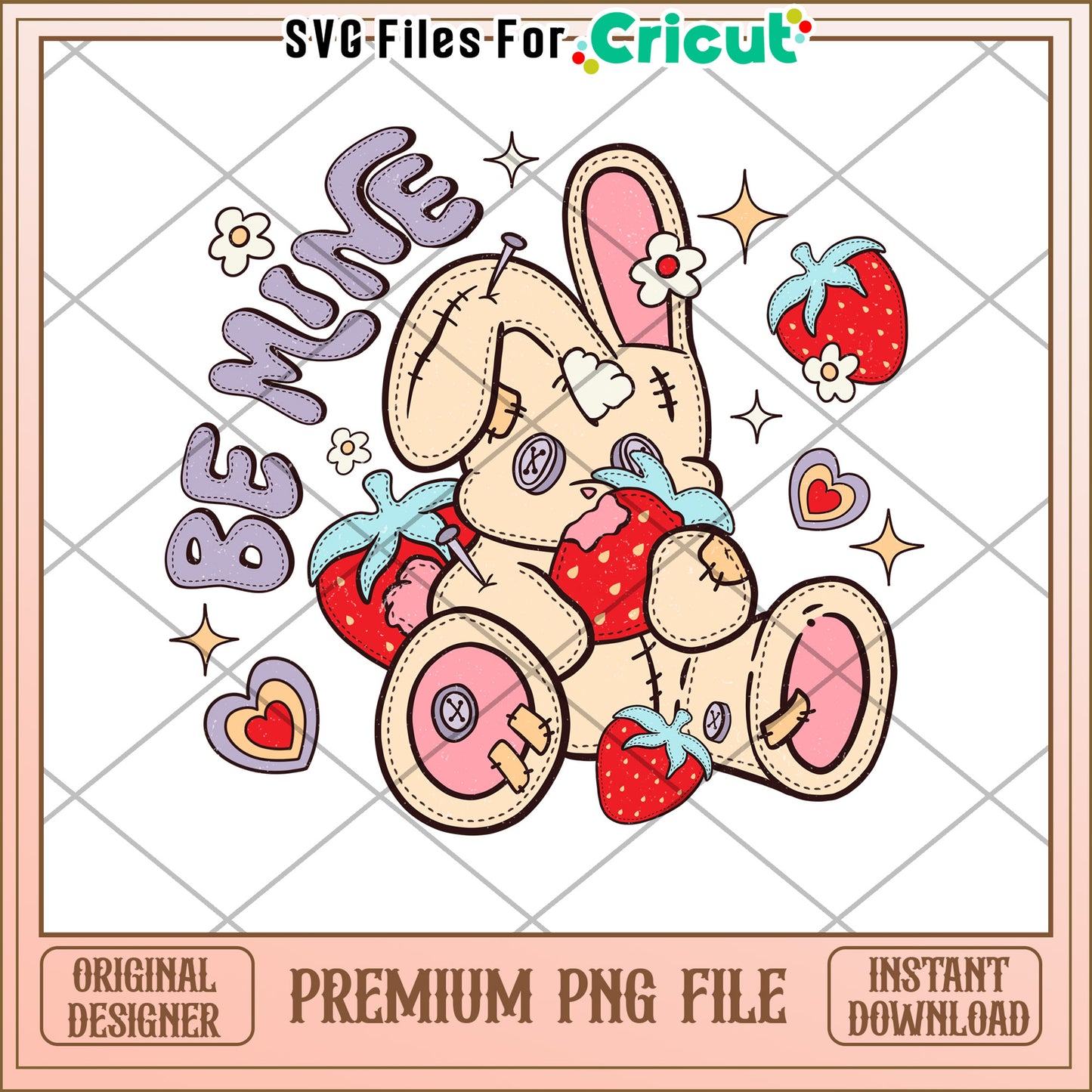 Be Mine Bunny PNG Valentines Day Design