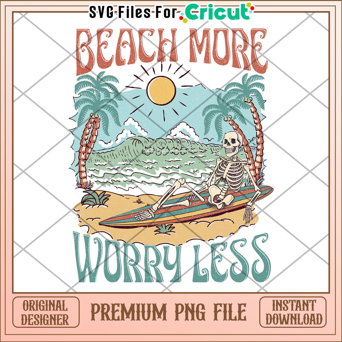 Beach More Worry Less PNG