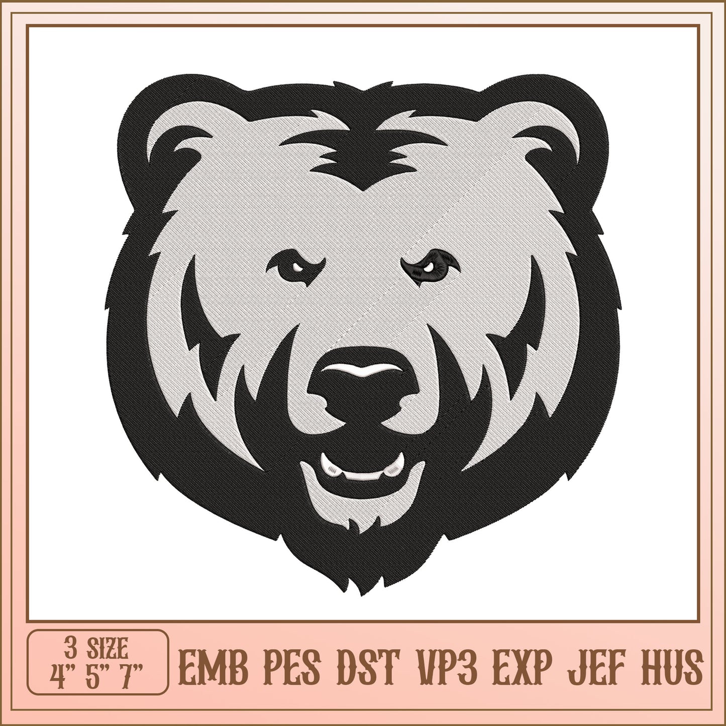 Bear Embroidery Design EMB PES DST VP3