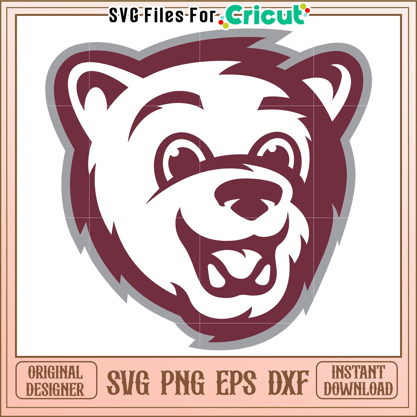 Bear Head SVG Design for Cricut, Perfect for DIY Craft Projects