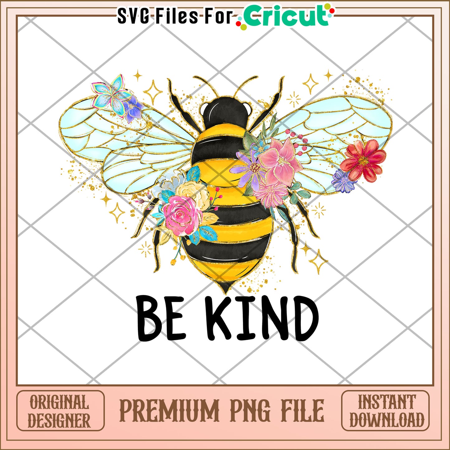 Bee Kind PNG Sublimation Design