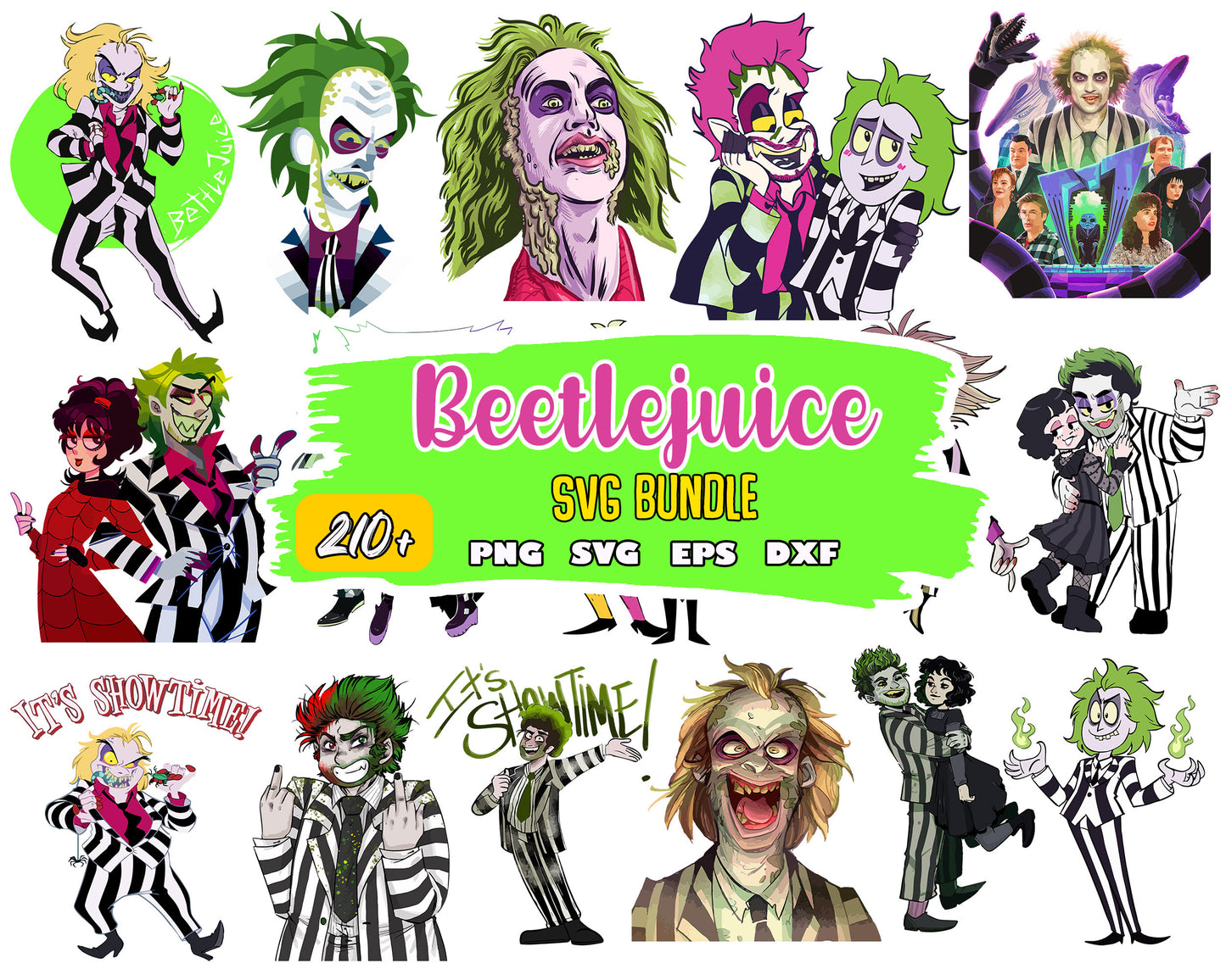 Beetlejiuce characters bundle svg, beetlejuice and lydia svg