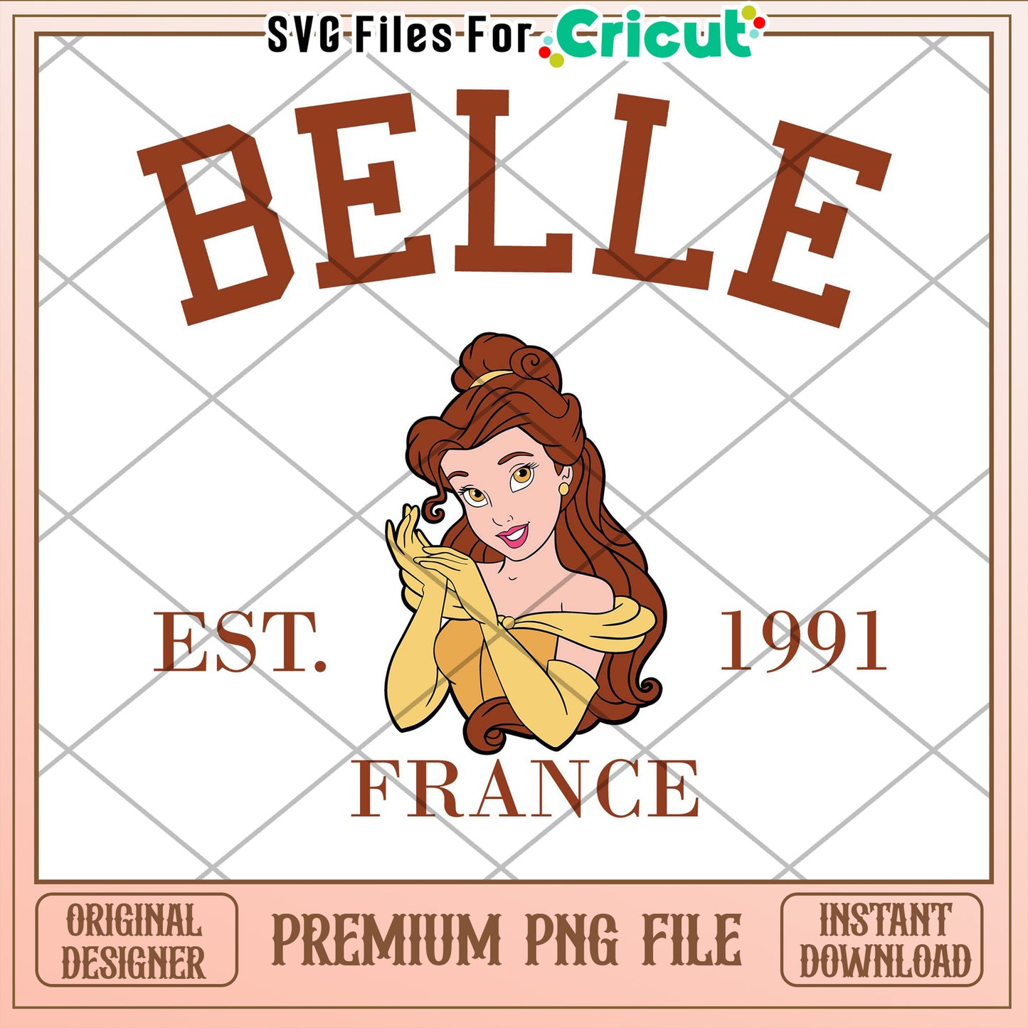 Belle PNG Design 1991 France Cricut