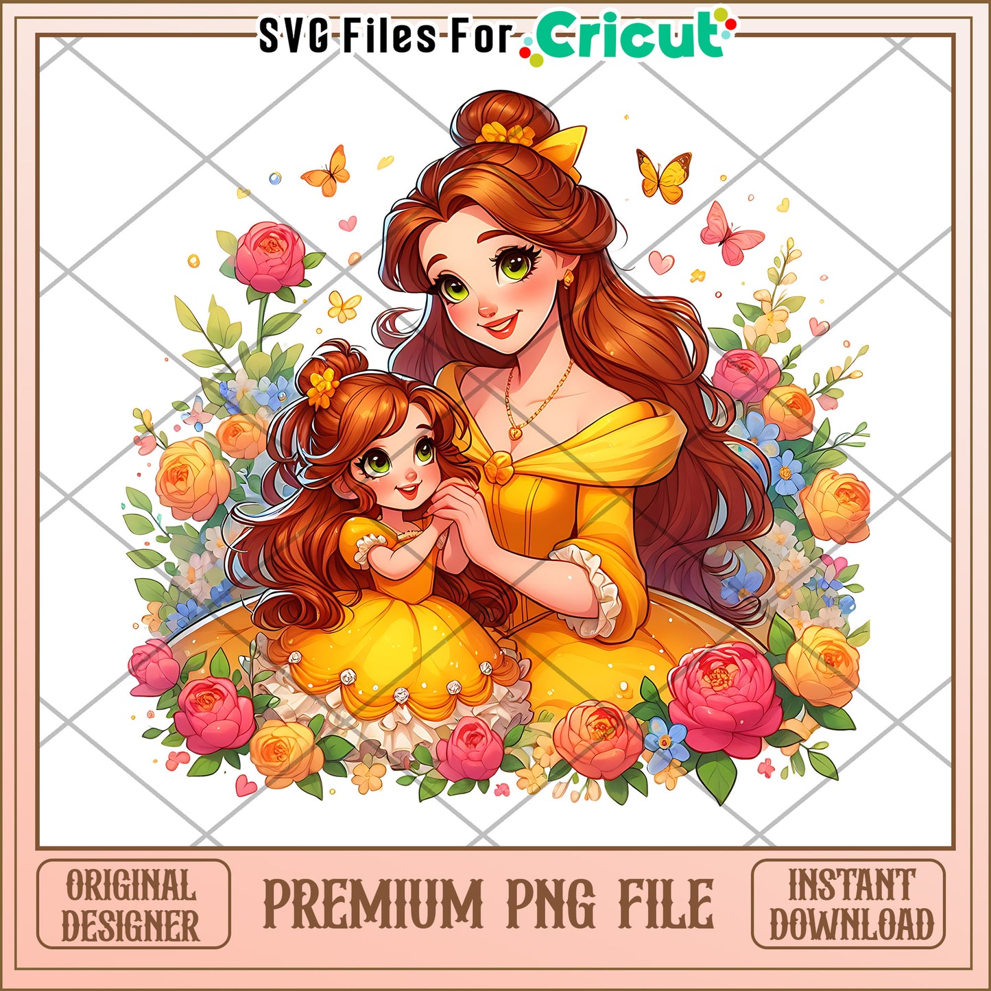 Belle & Daughter PNG Cricut Flower Design