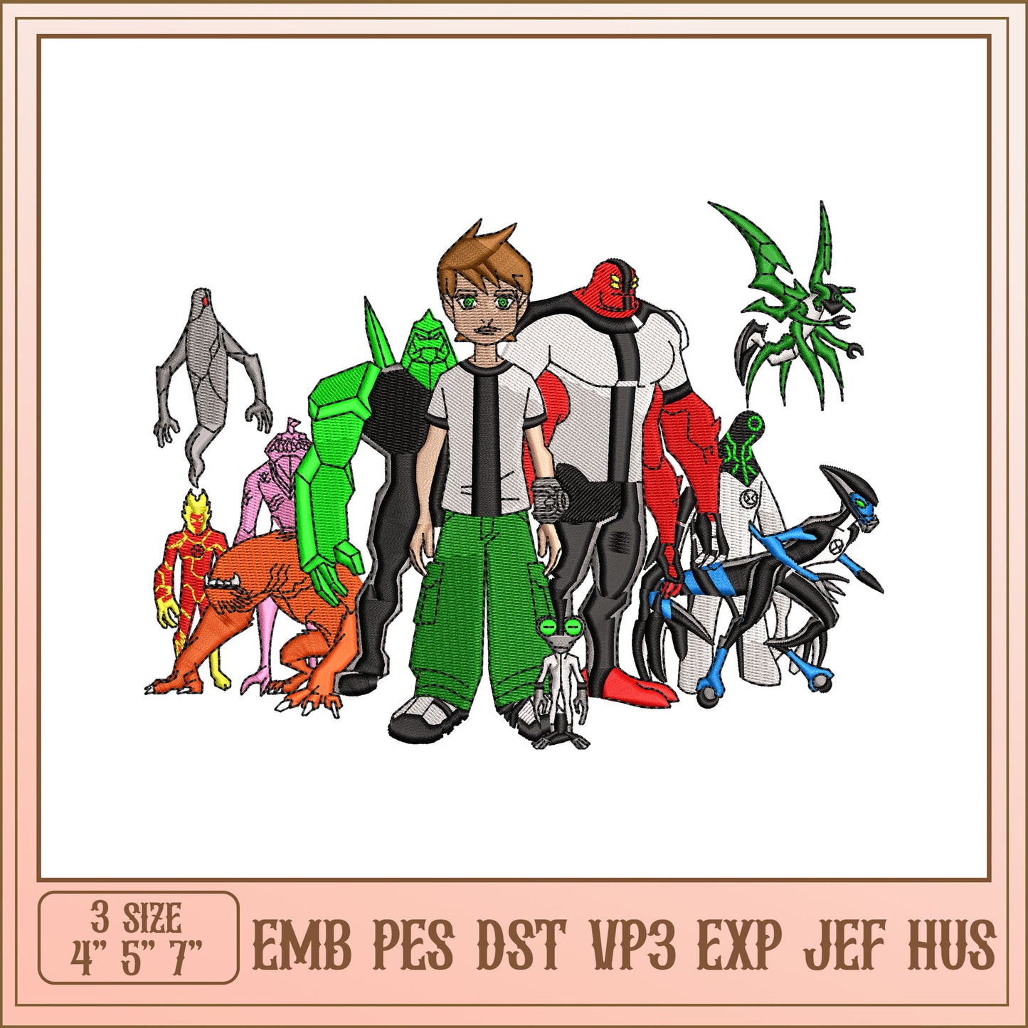 Ben 10 Alien Crew Embroidery Design