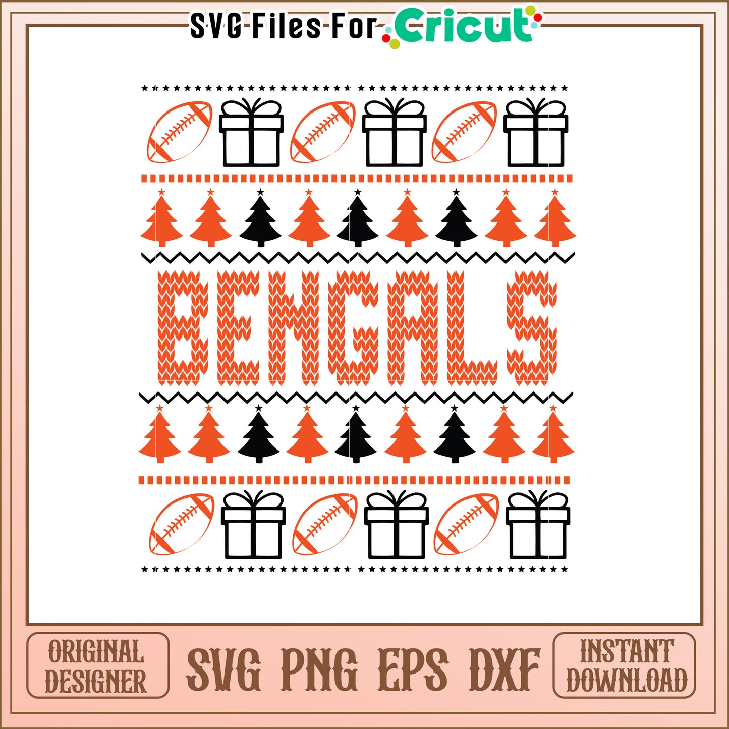 Bengals Football Christmas SVG Design for Fans