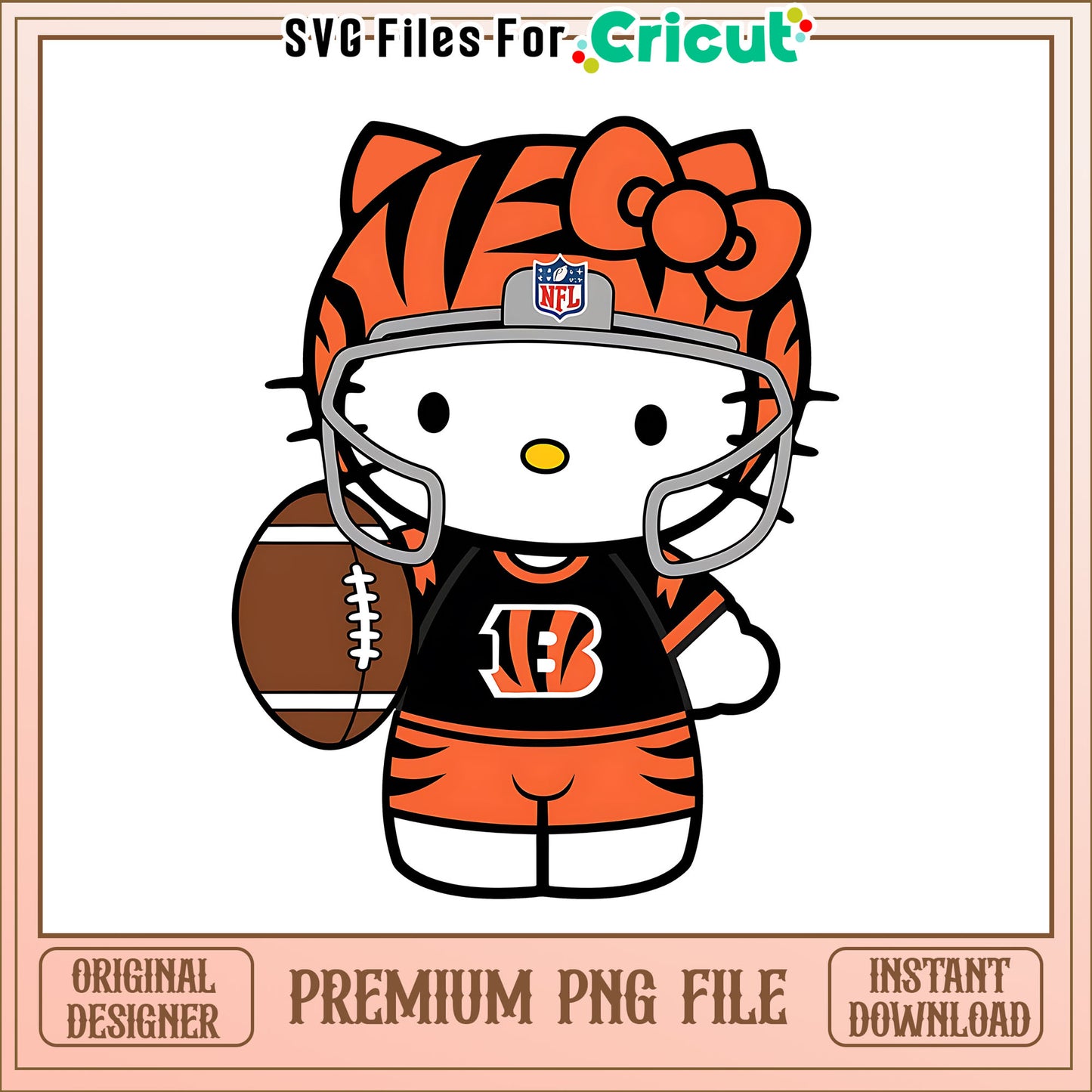 Bengals Hello Kitty helmet png, Cincinnati Bengals png, NFL png