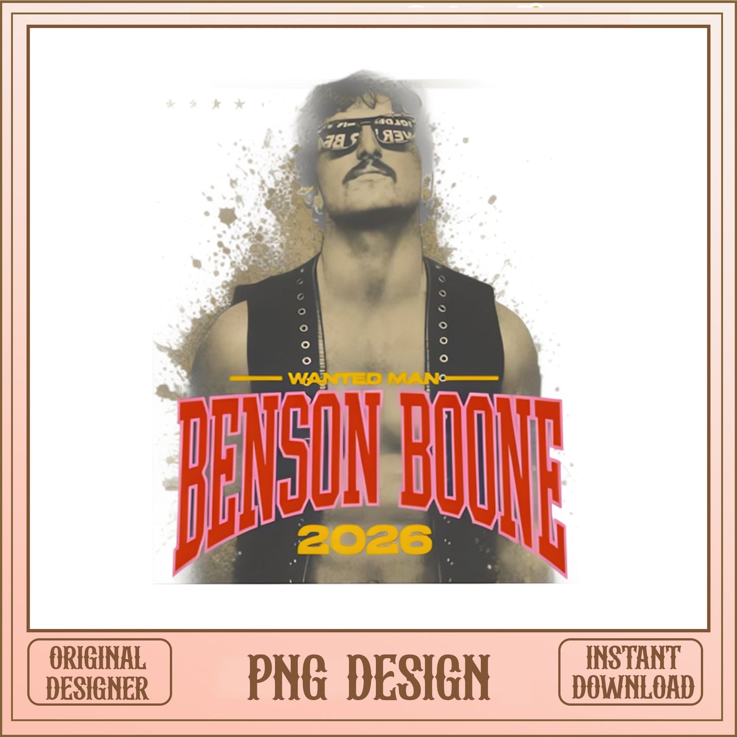Benson Boone 2026 Wanted Man Tour PNG, Concert Shirt PNG, Music Fan Gift PNG