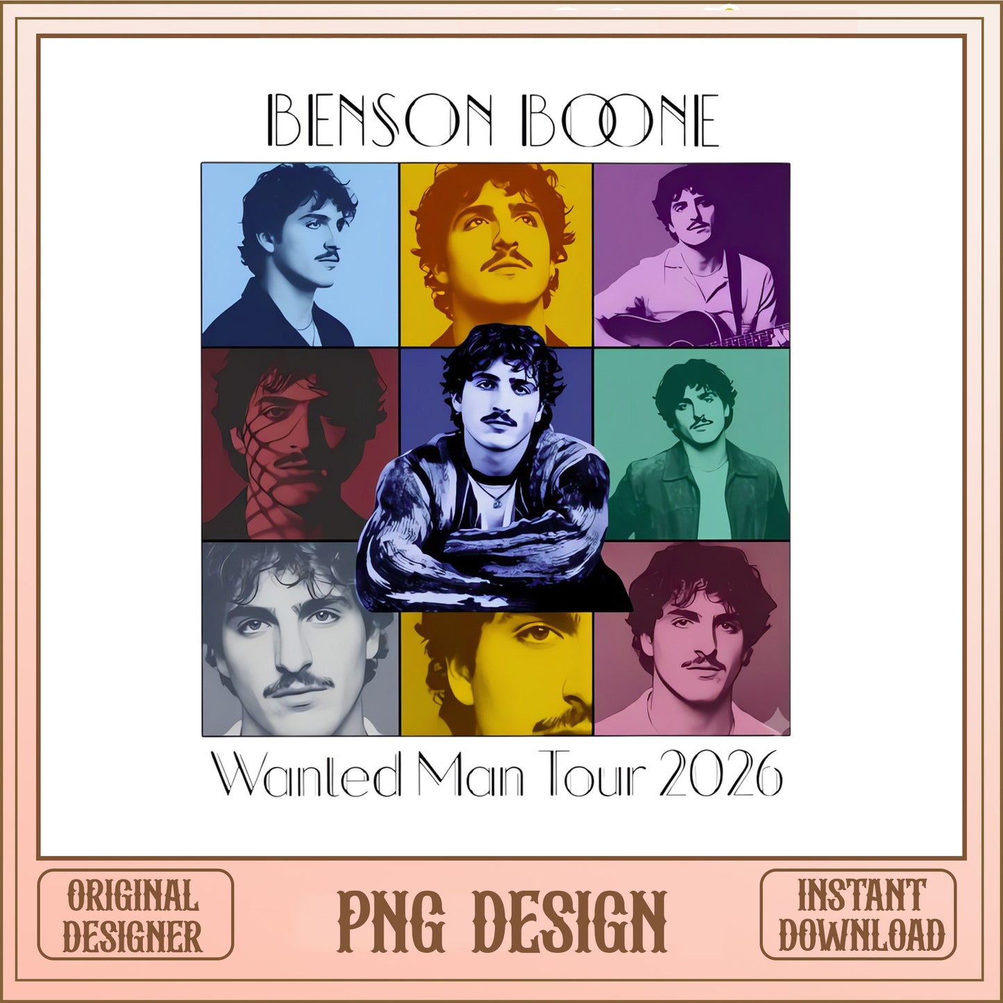 Benson Boone Wanted Man Tour 2026 PNG, Music Fan PNG, Concert PNG