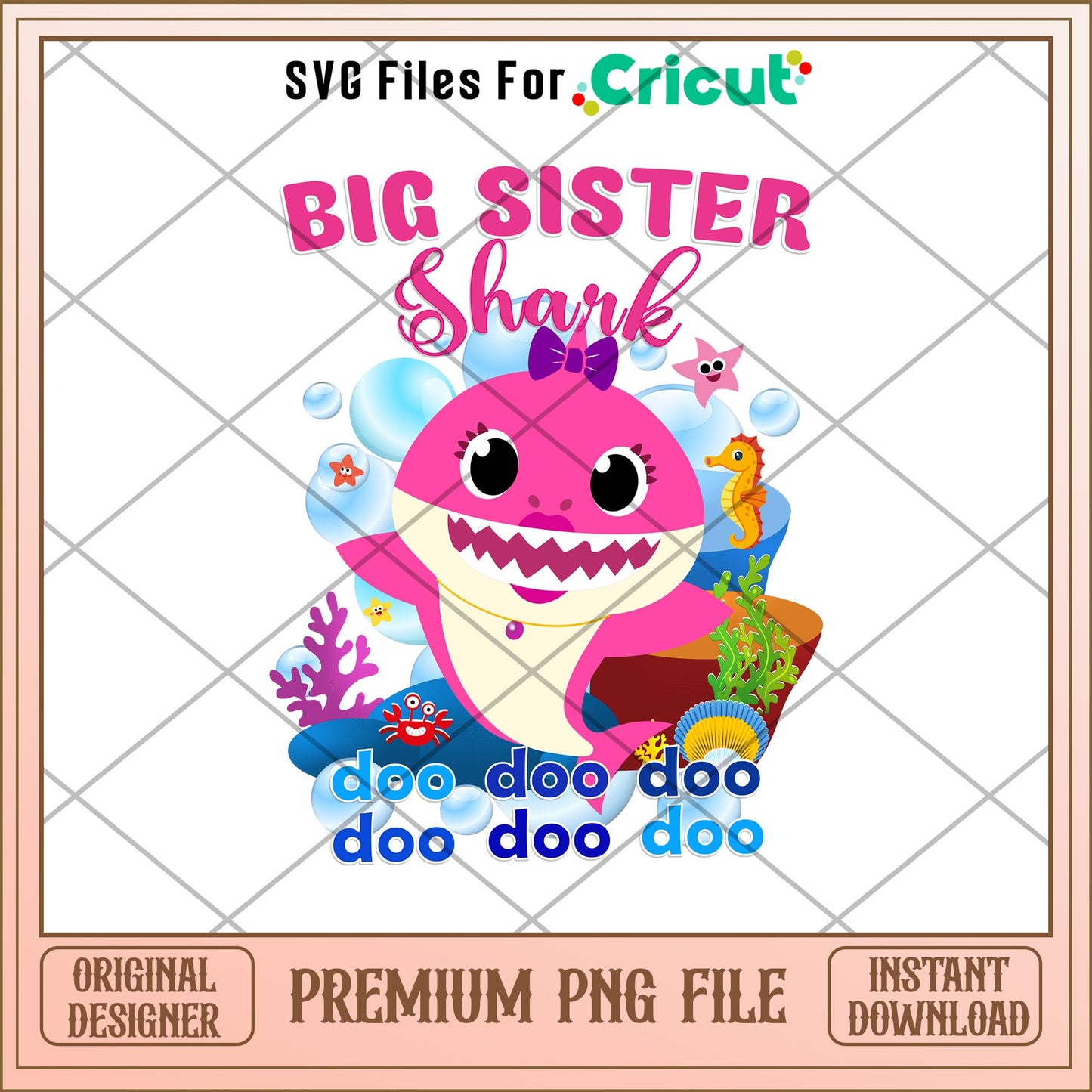 Big Sister Baby Shark Png, Baby Shark characters png, digital download
