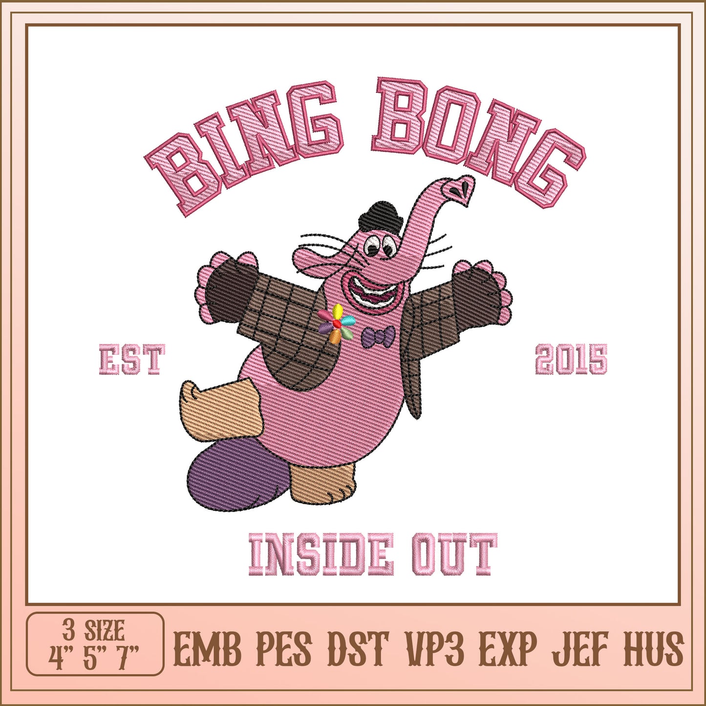 Bing Bong Inside Out Embroidery Design