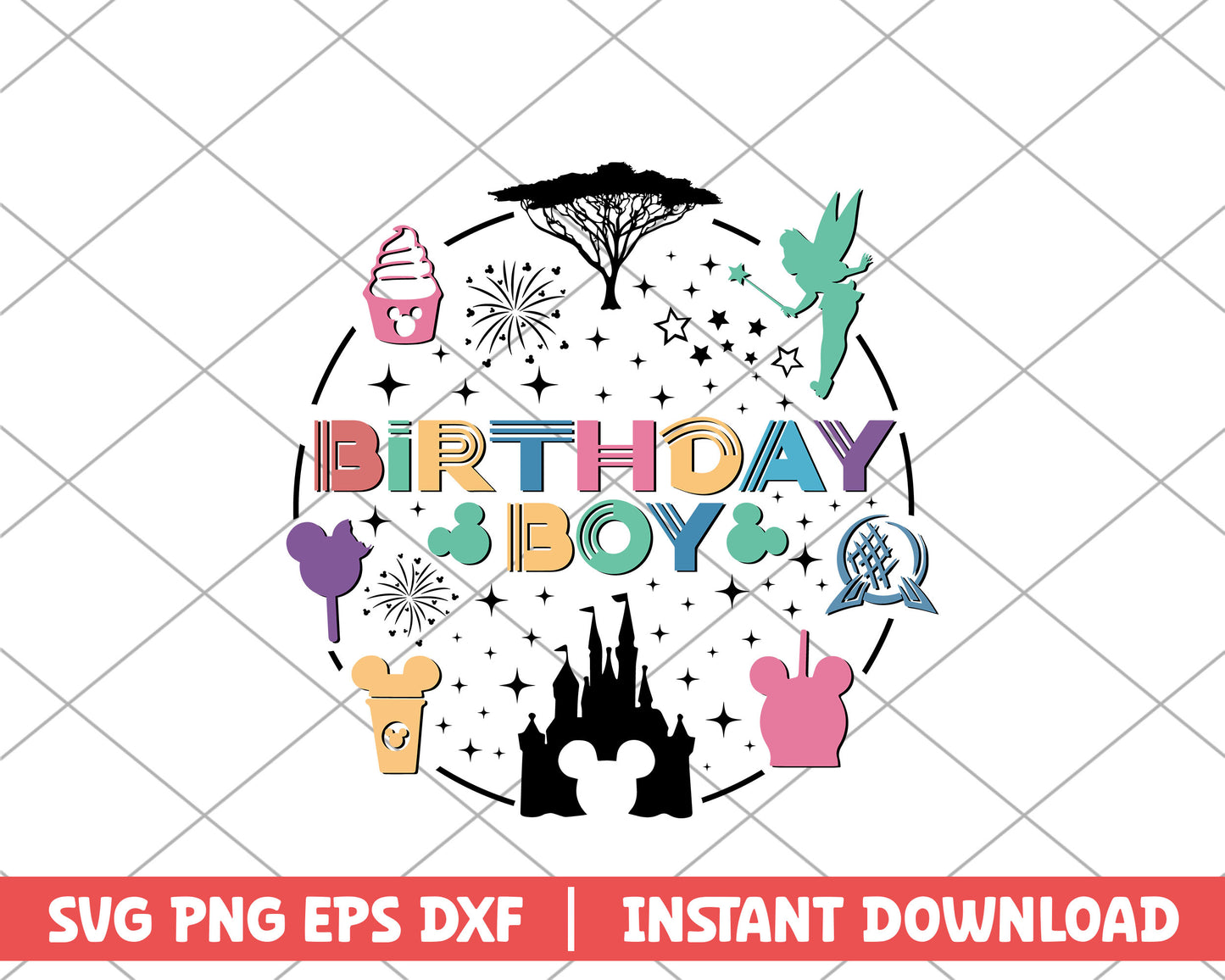 Birthday boy vintage disney svg