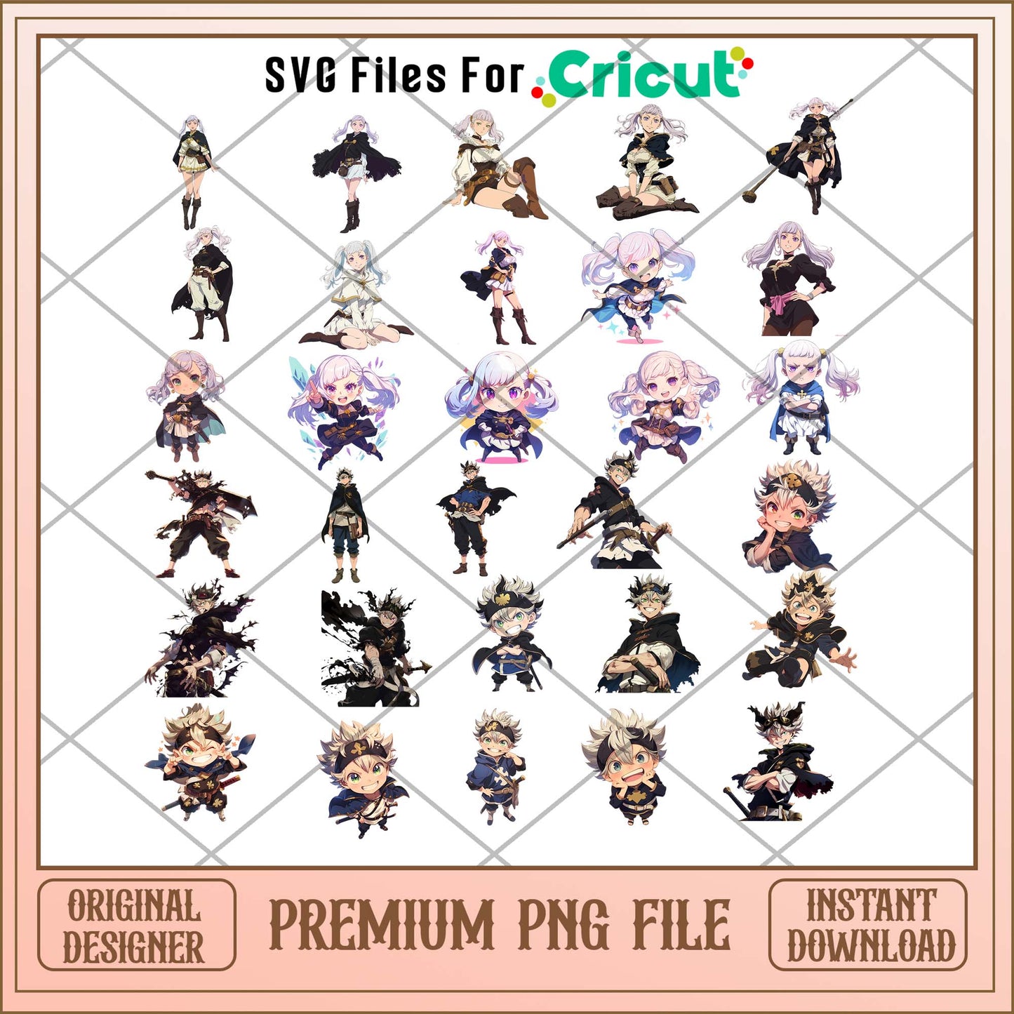 Black Clover png bundle, Anime chibi movies bundle, Anime png
