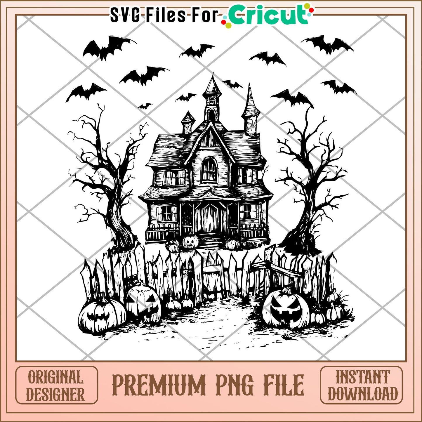Black design of halloween house png, halloween characters png, halloween season png