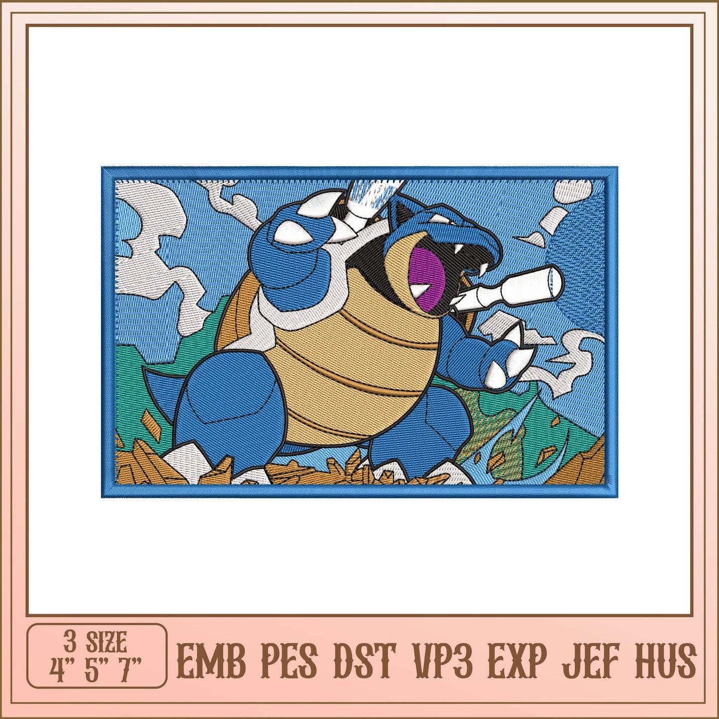 Blastoise Embroidery Design - EMB PES DST VP3