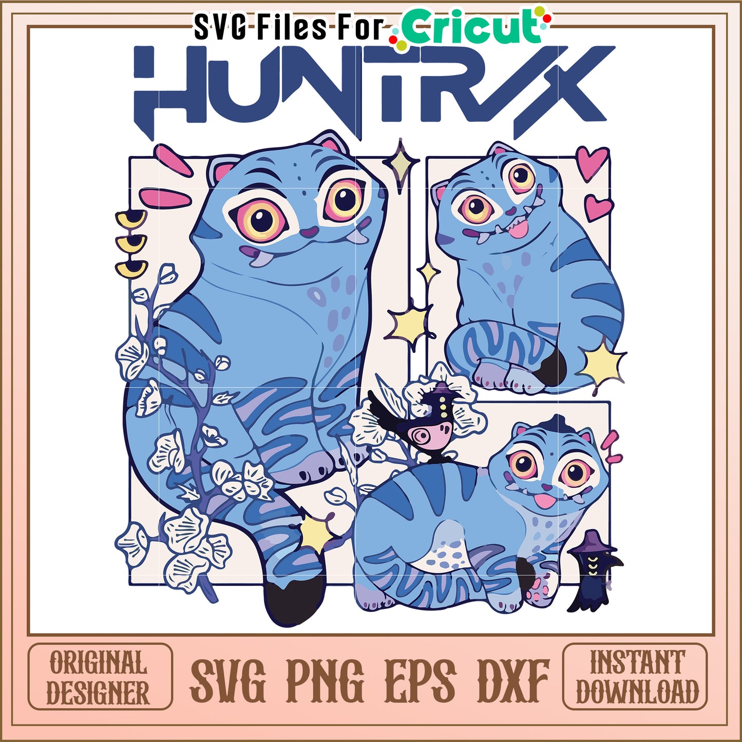Blue tiger svg, kpop demon hunters svg, kpop cartoon songs svg