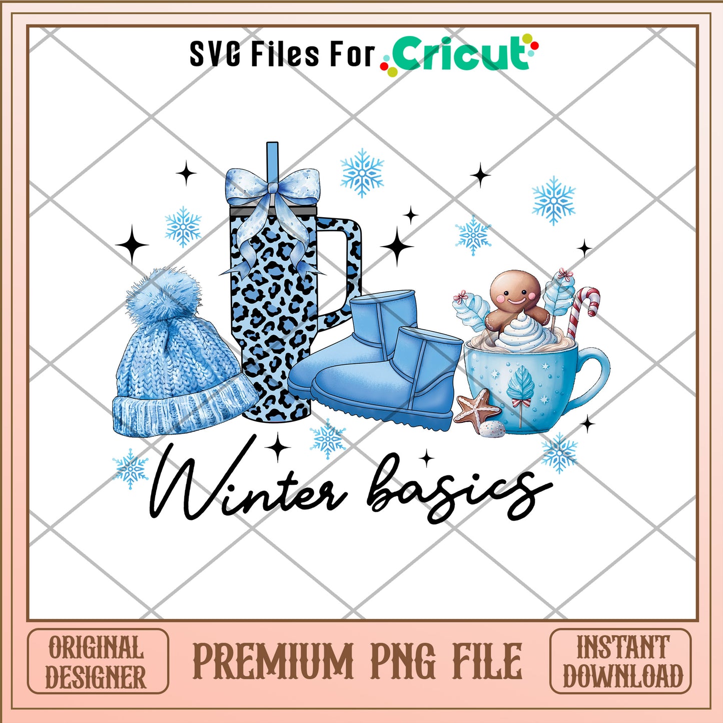 Blue winter basics png, christmas vacation png, winter png