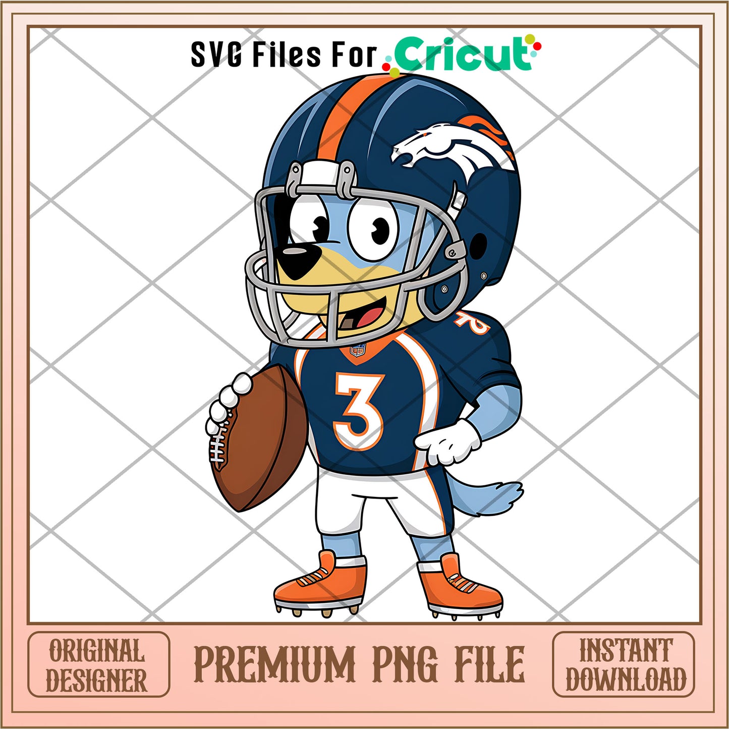 Bluey Broncos rugby player png, Denver Broncos png, NFL png