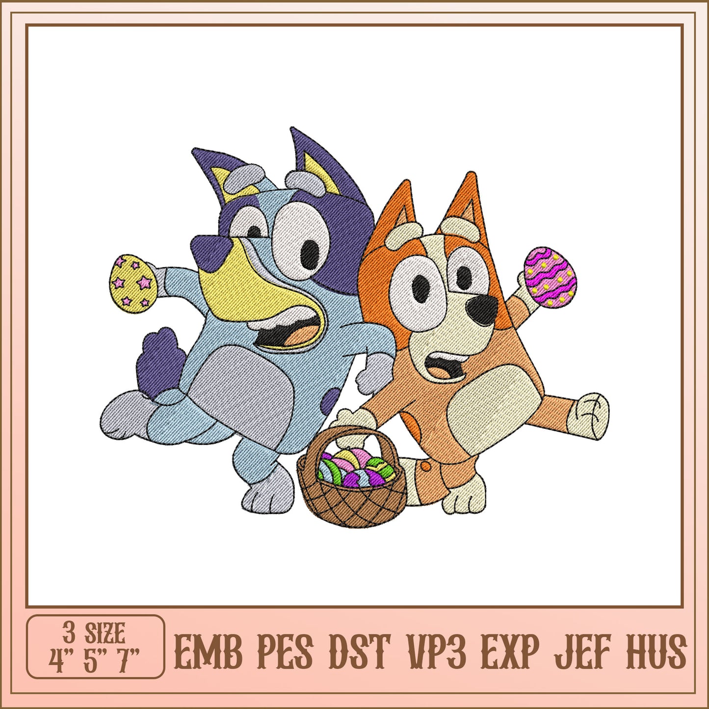 Bluey Easter Embroidery Design