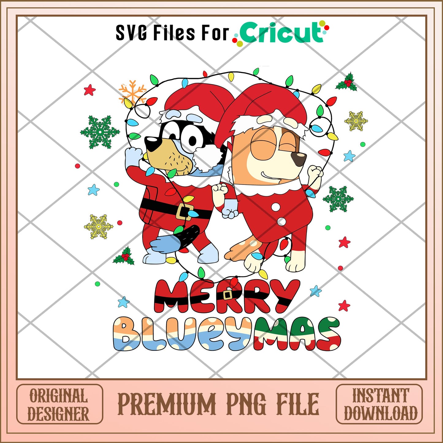 Bluey Merry Christmas png, Bluey characters png, Digital Download