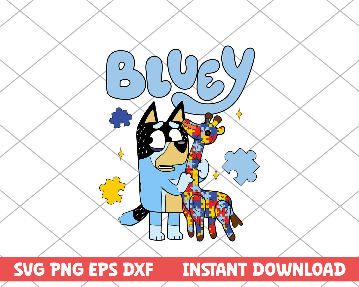 Bluey's dad awereness autism svg