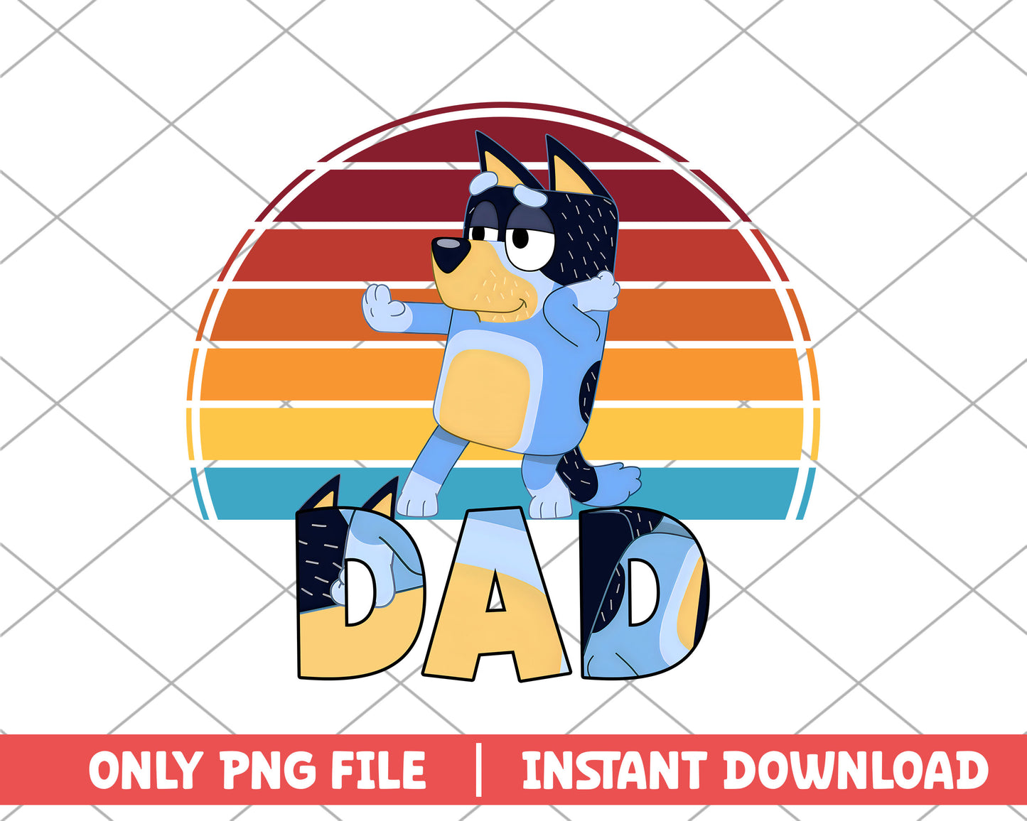 Bluey's dad cartoon png