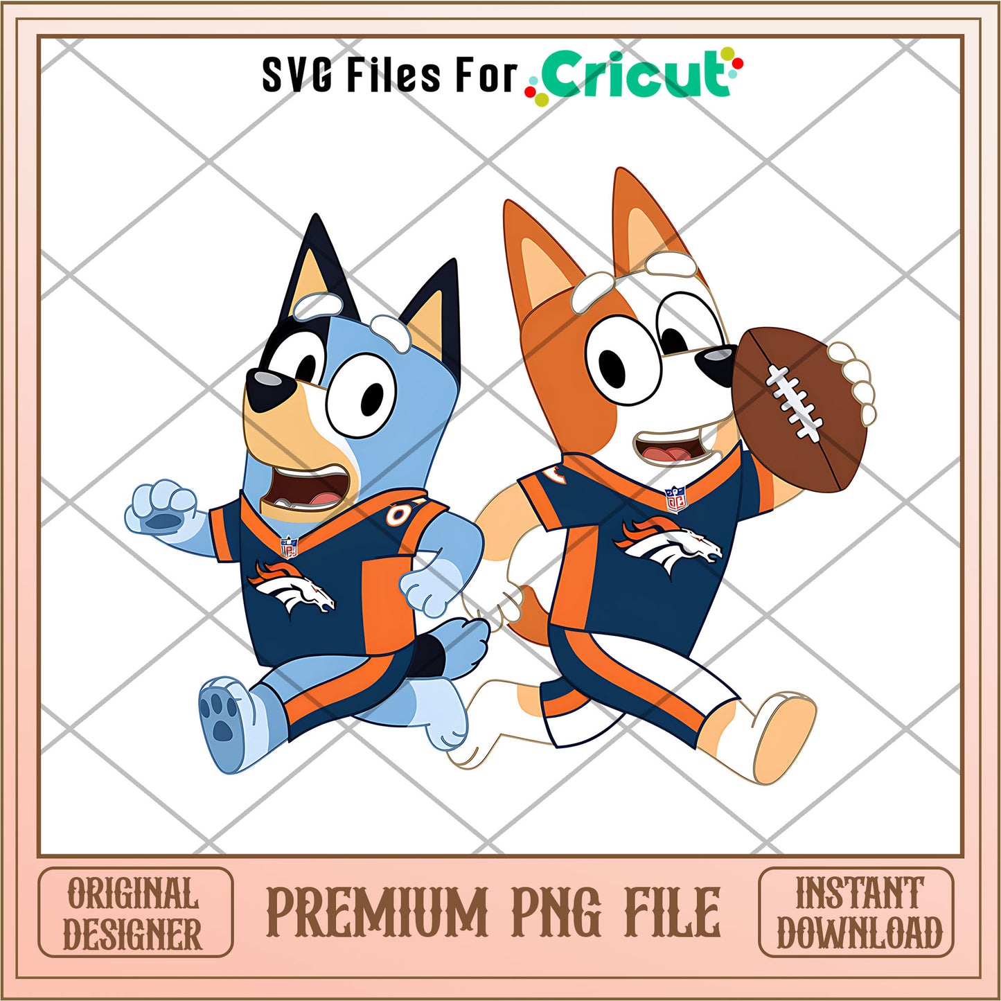 Bluey and Bingo Broncos logo png, Denver Broncos png, NFL png