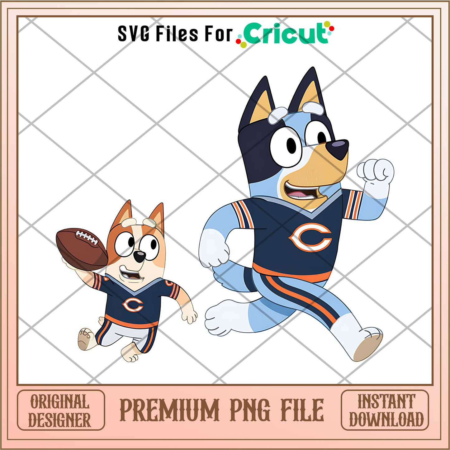 Bluey and Bingo Chicago Bears logo png, Chicago Bears png, NFL png