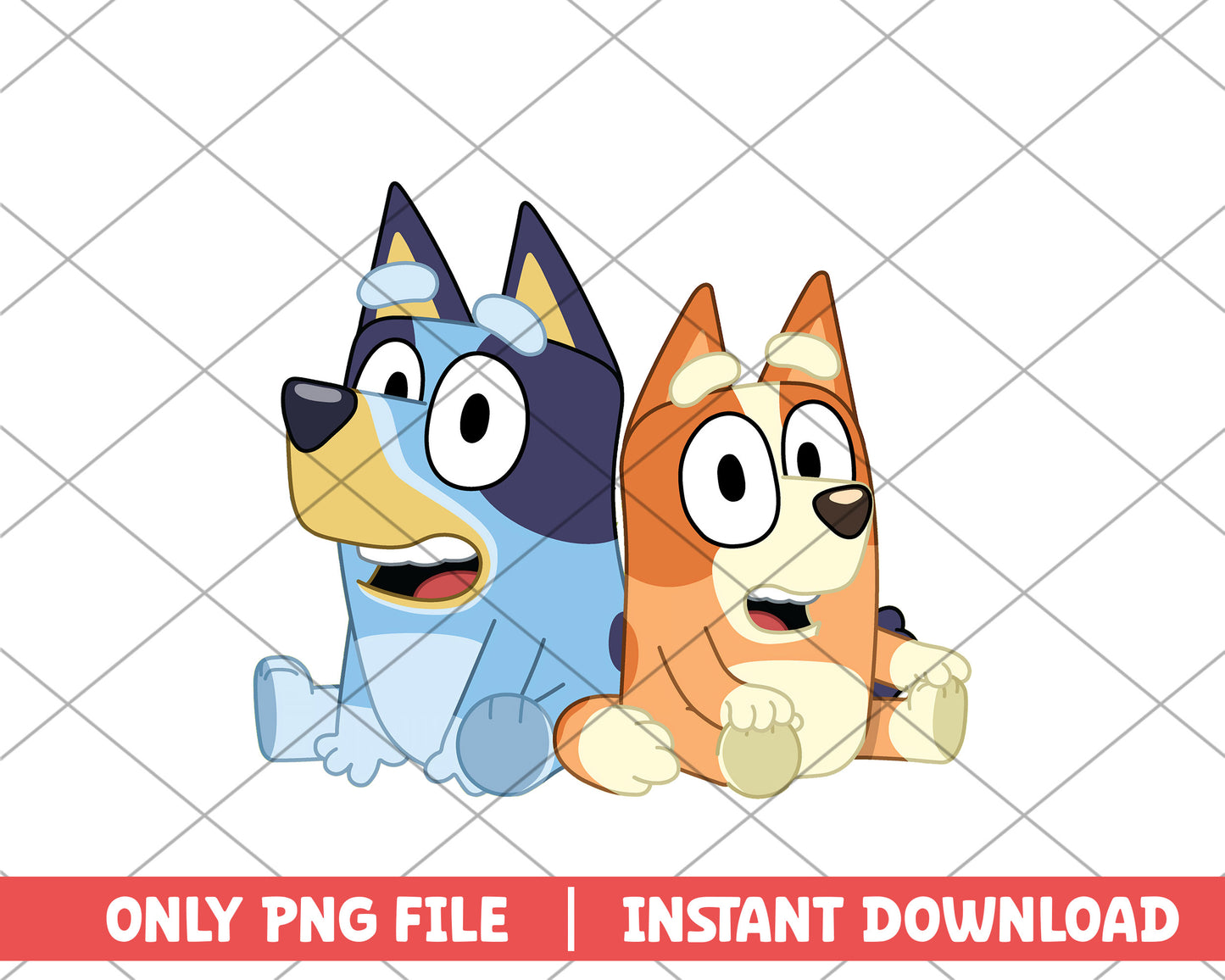 Bluey and bingo sit cartoon png