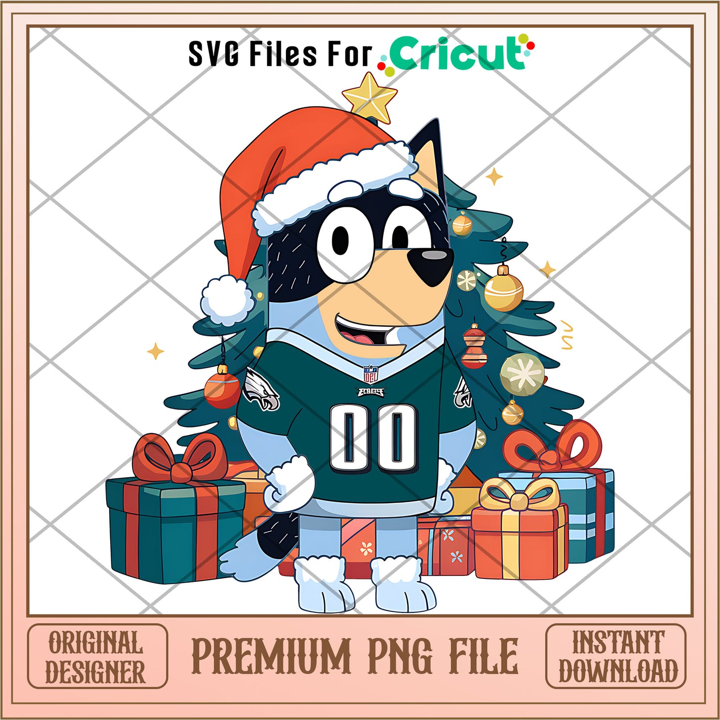 Bluey dad Eagles christmas tree png, Philadelphia Eagles png, NFL png