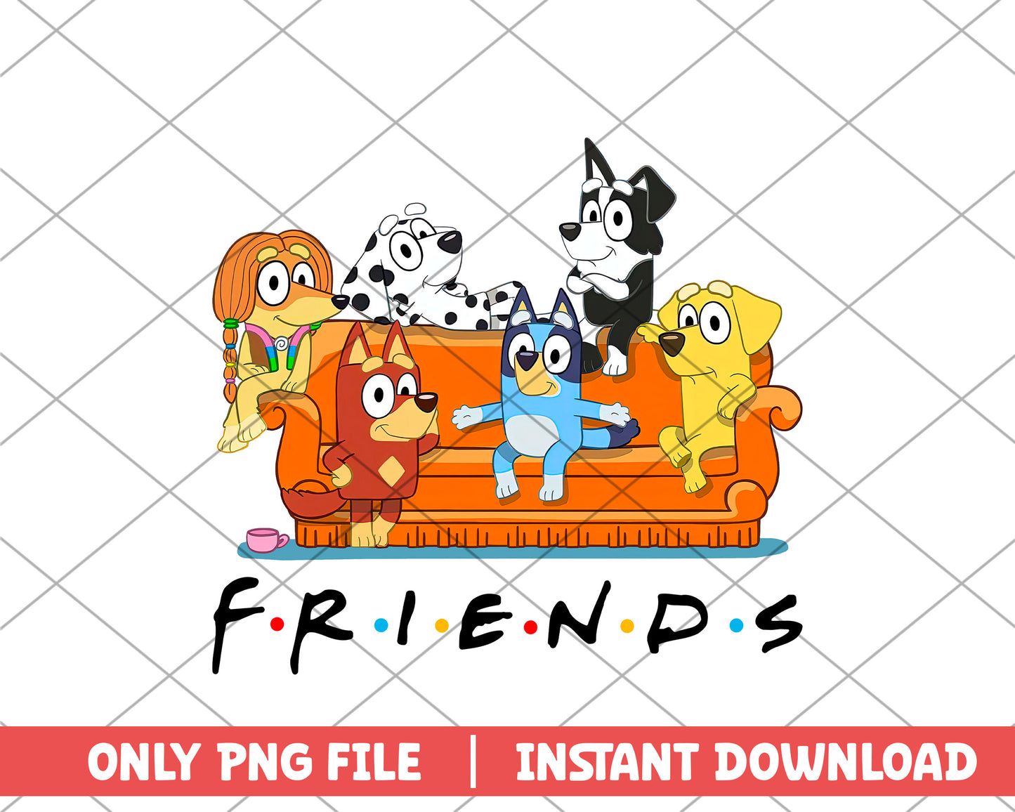 Bluey friends cartoon png