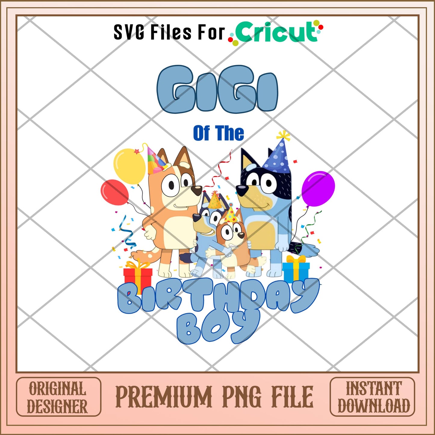 Bluey gigi of the birthday boy cartoon png, Bluey characters png, Digital Download