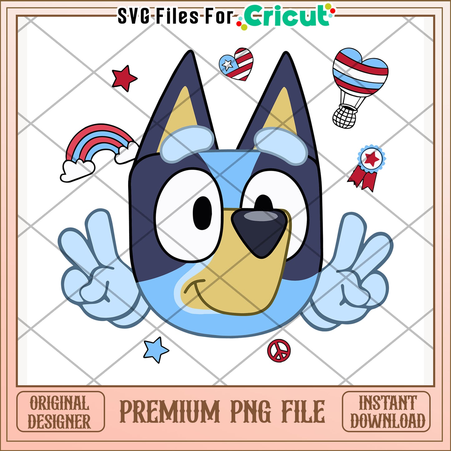 Bluey party in the usa design png, cartoon character png, fun celebration png