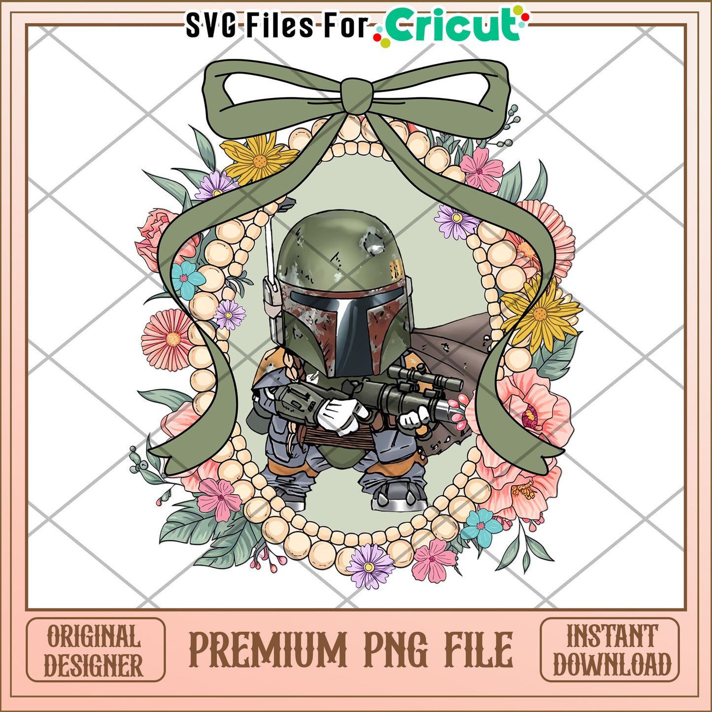 Boba Fett Floral PNG Image Download