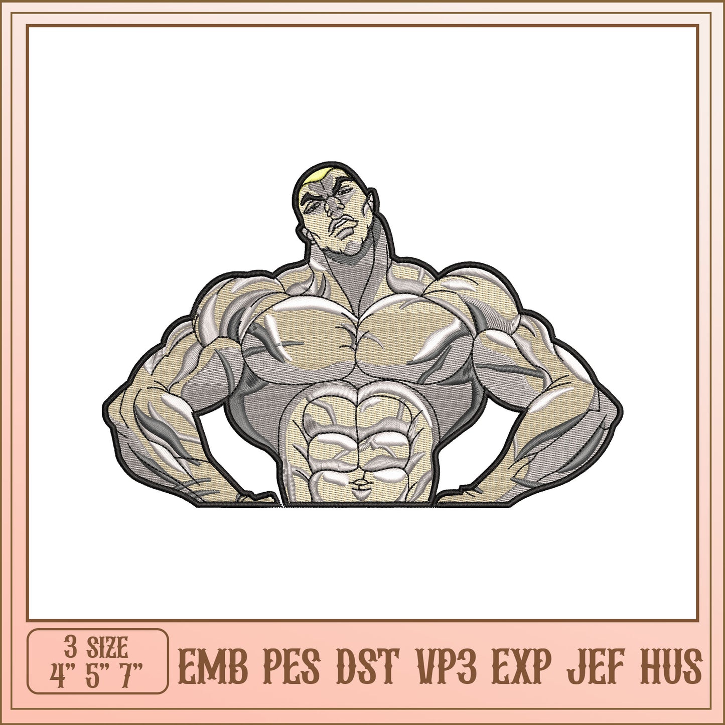 Bodybuilder Embroidery Design - EMB PES DST VP3